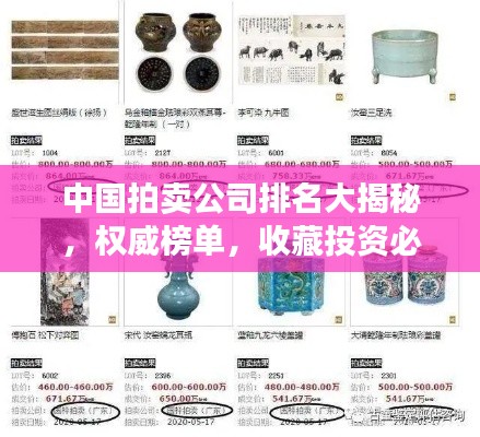 中国拍卖公司排名大揭秘,权威榜单,收藏投资必看!